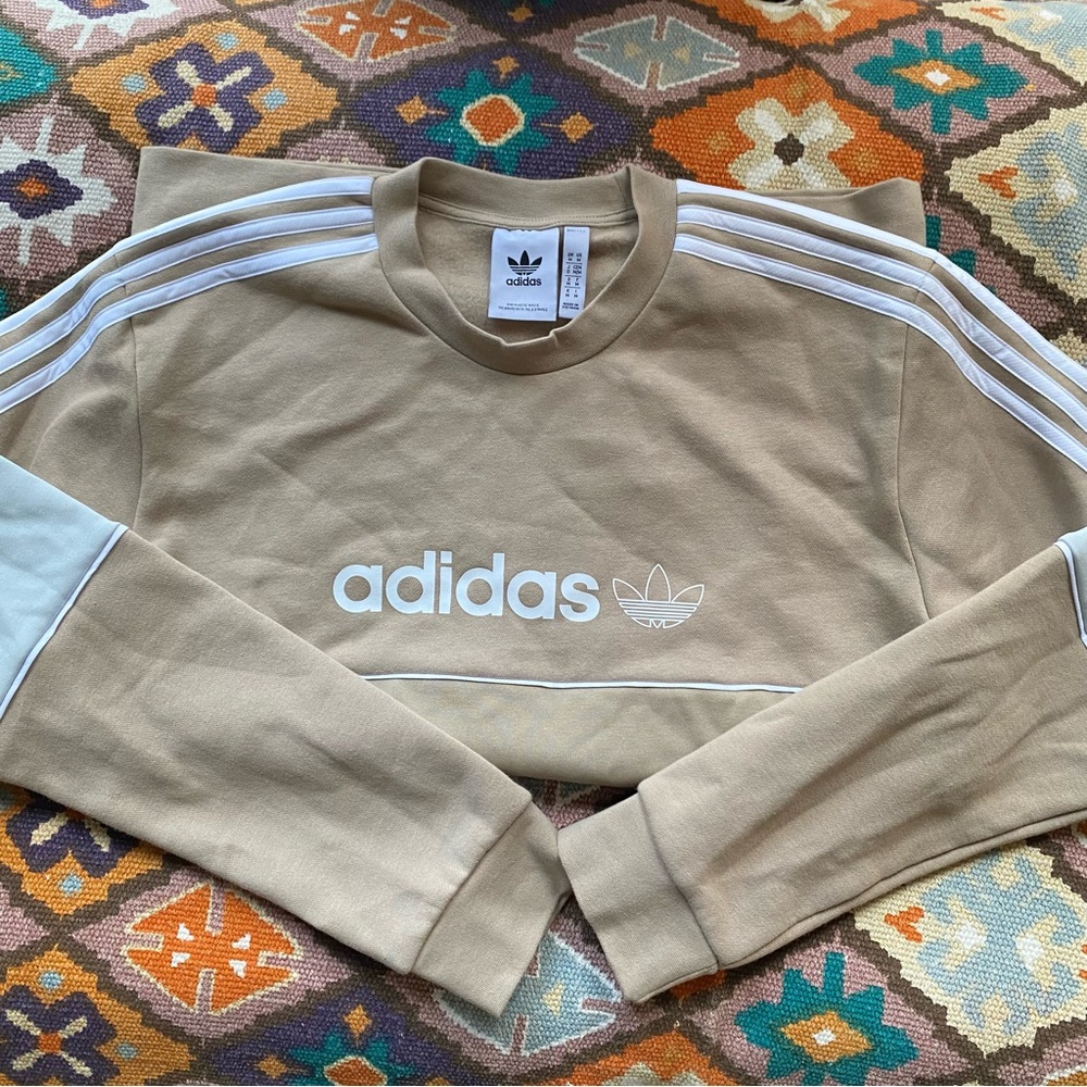 ADIDAS Originals Trefoil Crew Khaki ZX Itasca Logo Sweatshirt Men’s Size Medium